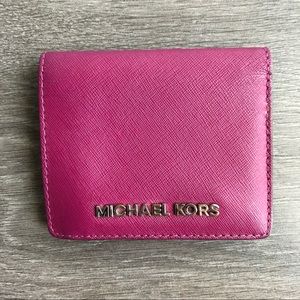 Michael Kors Fuchsia Pink Saffiano Small Wallet
